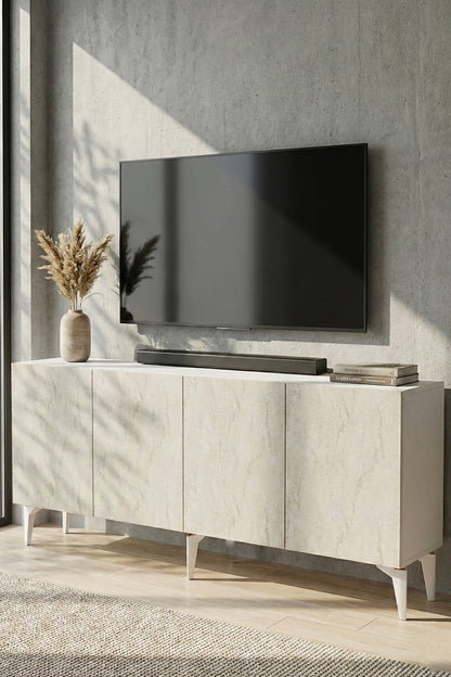 Κονσόλα Μπουφές 180x79x32 εκ Λευκό / Τραβερτίνο 555CHM1730