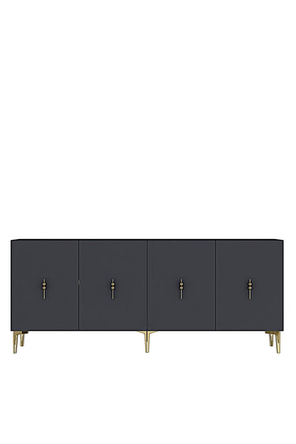 Κονσόλα Μπουφές 180x75x32 εκ Ανθρακί / Χρυσό 555CHM1731