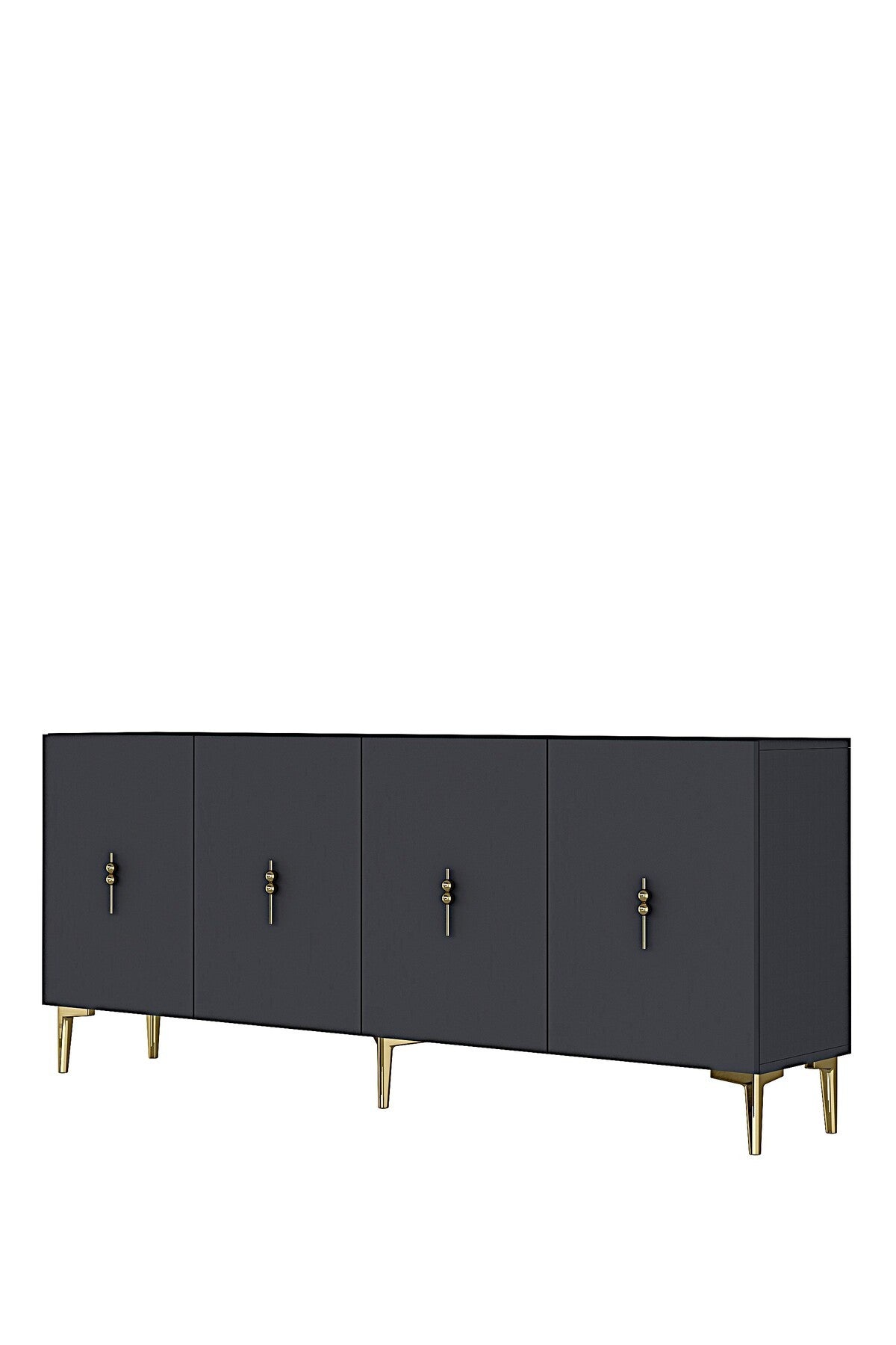 Κονσόλα Μπουφές 180x75x32 εκ Ανθρακί / Χρυσό 555CHM1731