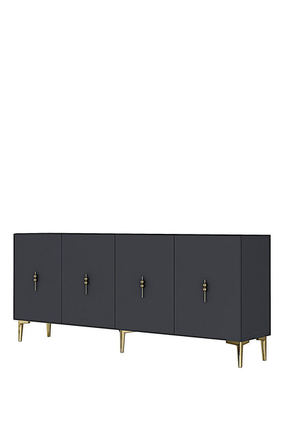 Κονσόλα Μπουφές 180x75x32 εκ Ανθρακί / Χρυσό 555CHM1731