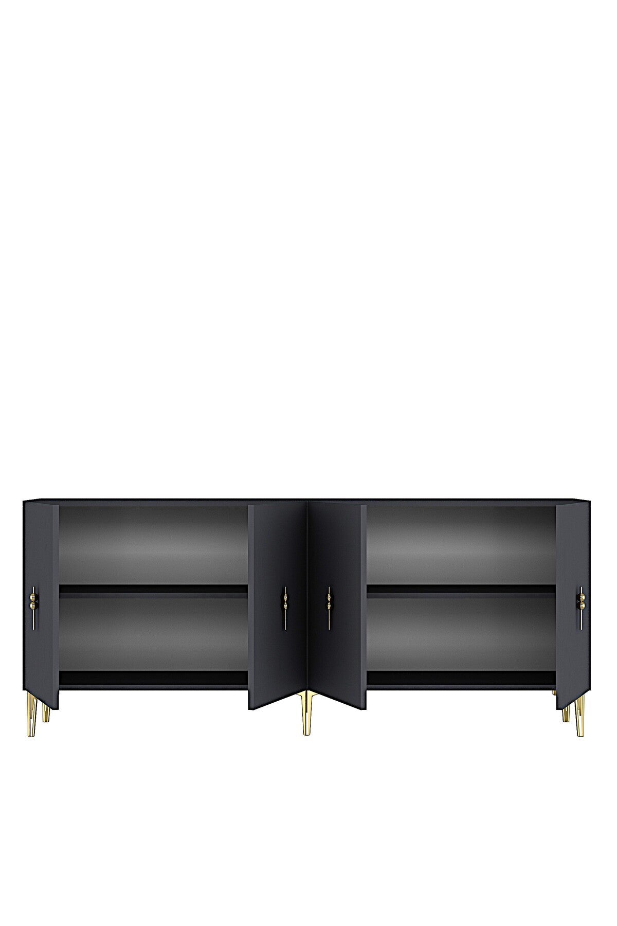 Κονσόλα Μπουφές 180x75x32 εκ Ανθρακί / Χρυσό 555CHM1731