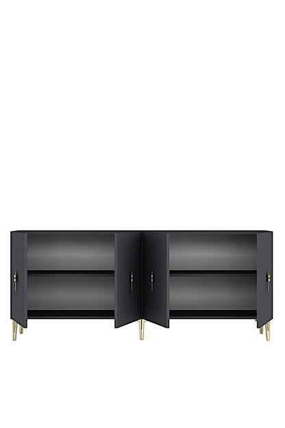 Κονσόλα Μπουφές 180x75x32 εκ Ανθρακί / Χρυσό 555CHM1731