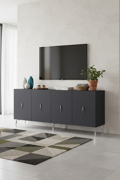 Κονσόλα Μπουφές 180x75x32 εκ Ανθρακί / Ασημί 555CHM1732