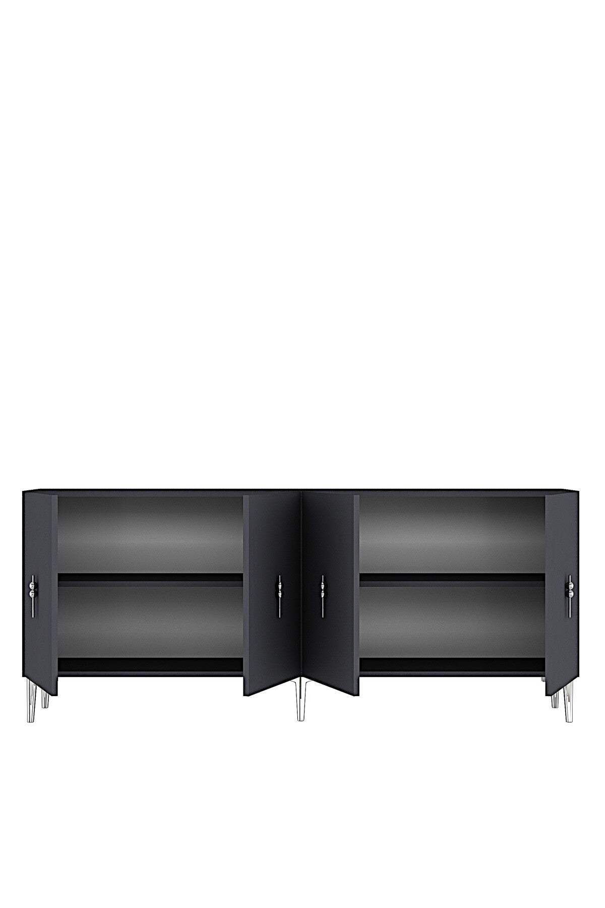 Κονσόλα Μπουφές 180x75x32 εκ Ανθρακί / Ασημί 555CHM1732