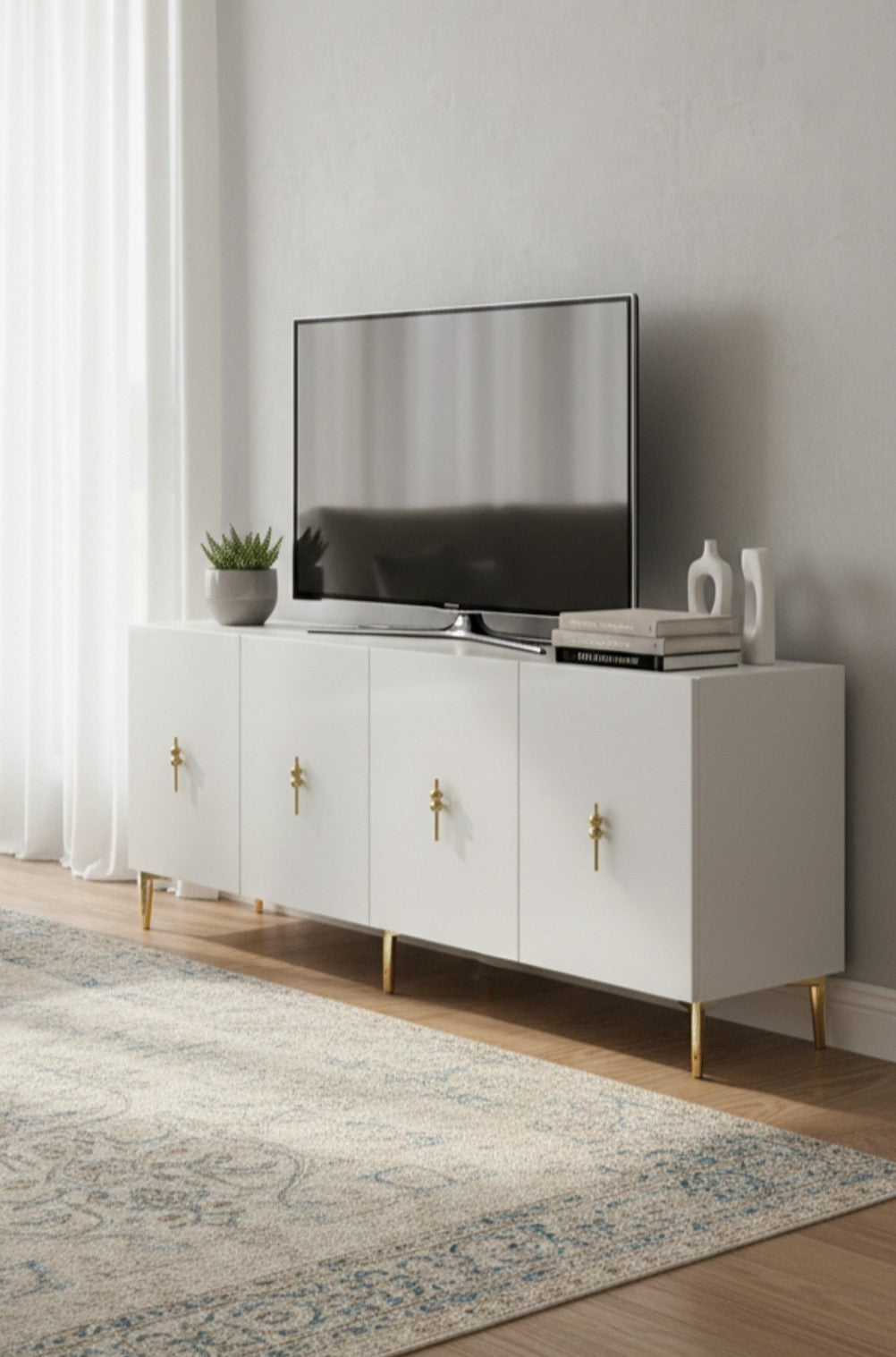 Κονσόλα Μπουφές 180x75x32 εκ Λευκό / Χρυσό 555CHM1733