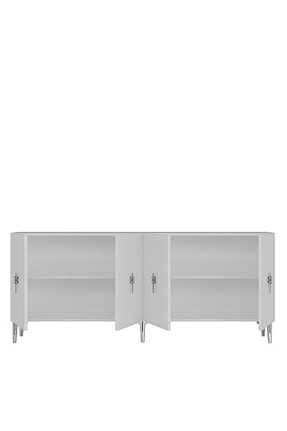 Κονσόλα Μπουφές 180x75x32 εκ Λευκό / Ασημί 555CHM1734