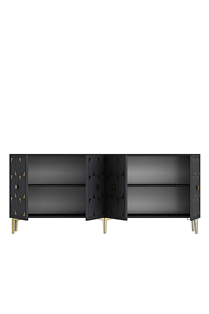 Κονσόλα Μπουφές 150x75x32 εκ Ανθρακί / Χρυσό 555CHM1737