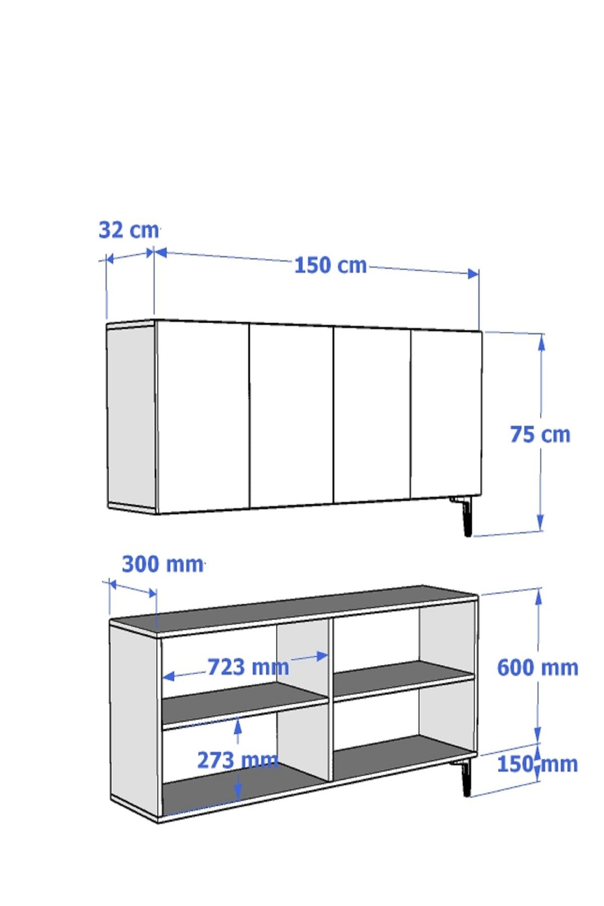Κονσόλα Μπουφές 150x75x32 εκ Λευκό / Χρυσό 555CHM1738