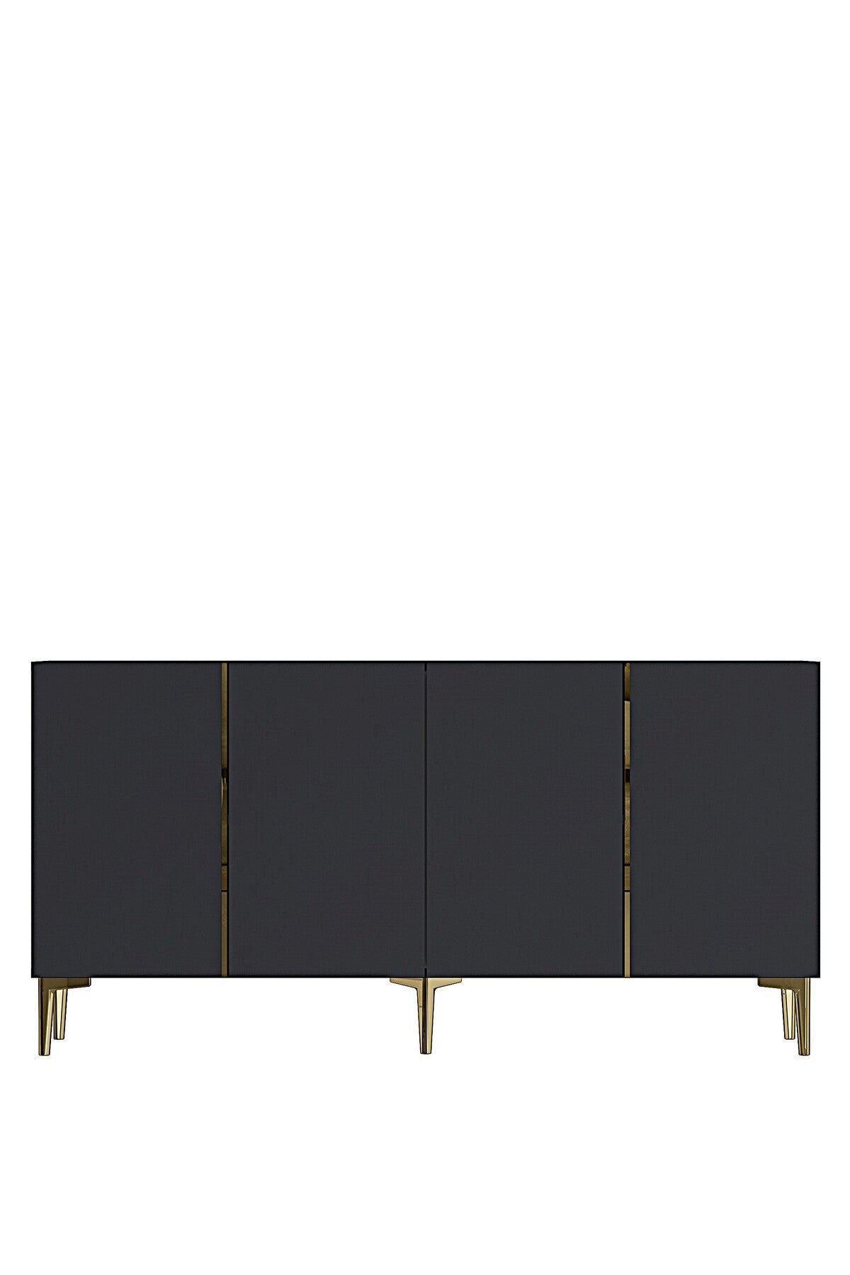 Κονσόλα Μπουφές 150x75x32 εκ Ανθρακί / Χρυσό 555CHM1742