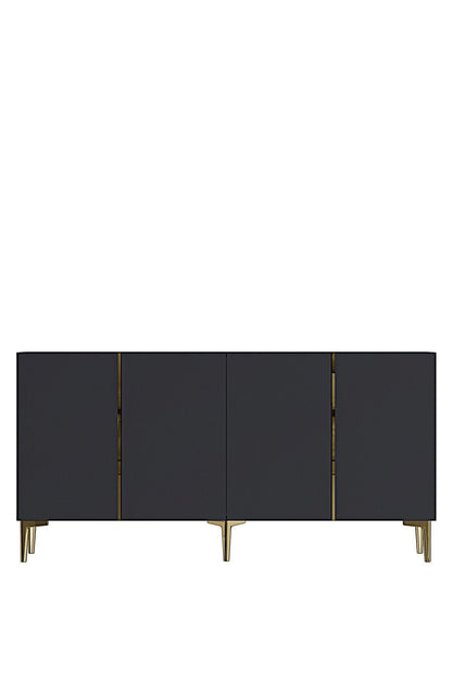Κονσόλα Μπουφές 150x75x32 εκ Ανθρακί / Χρυσό 555CHM1742