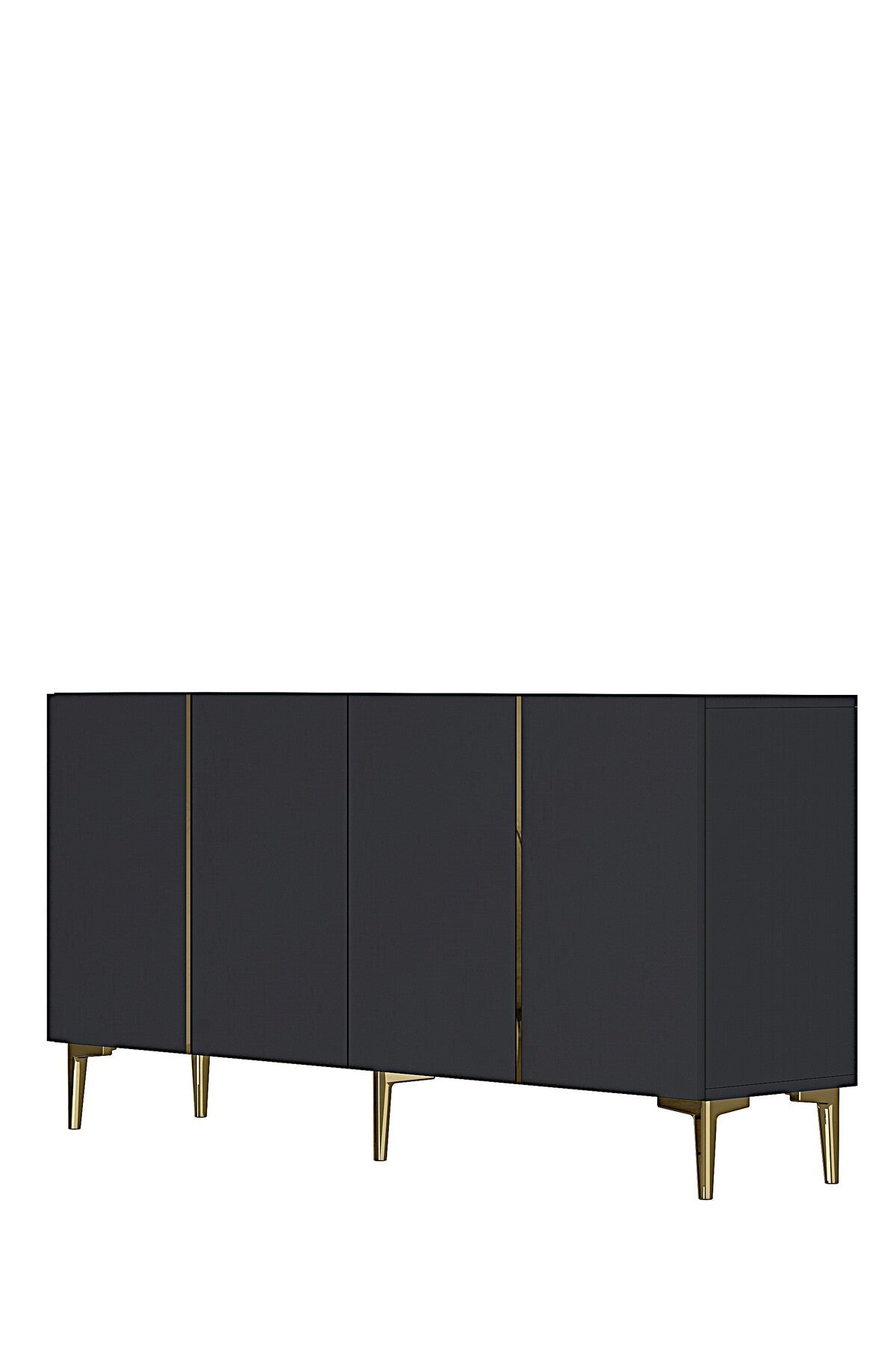 Κονσόλα Μπουφές 150x75x32 εκ Ανθρακί / Χρυσό 555CHM1742