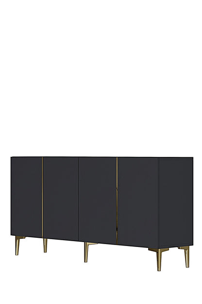 Κονσόλα Μπουφές 150x75x32 εκ Ανθρακί / Χρυσό 555CHM1742