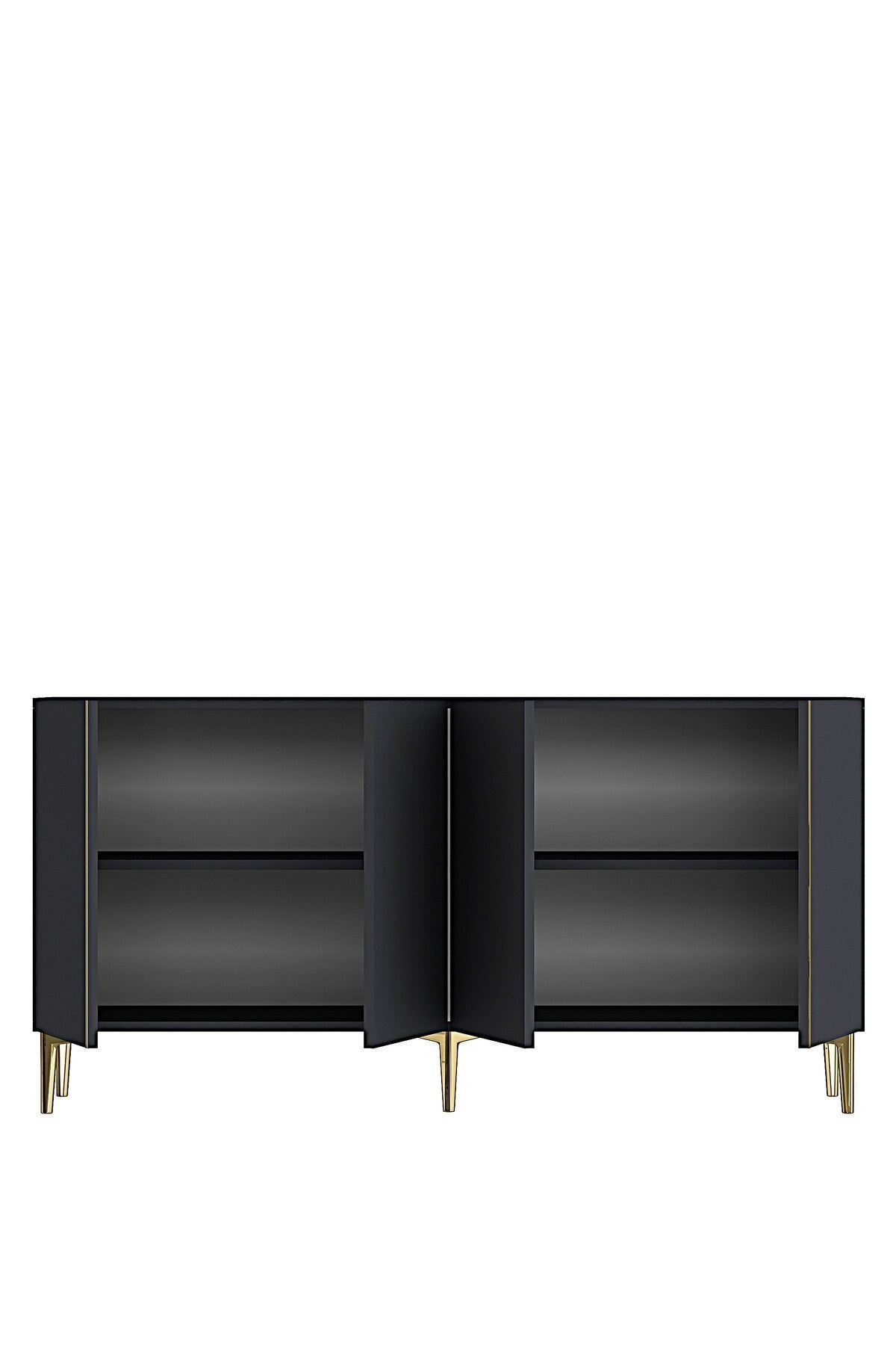 Κονσόλα Μπουφές 150x75x32 εκ Ανθρακί / Χρυσό 555CHM1742