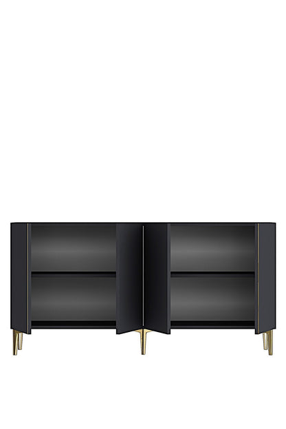 Κονσόλα Μπουφές 150x75x32 εκ Ανθρακί / Χρυσό 555CHM1742