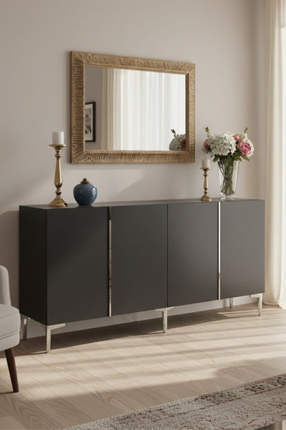 Κονσόλα Μπουφές 150x75x32 εκ Ανθρακί / Ασημί 555CHM1743