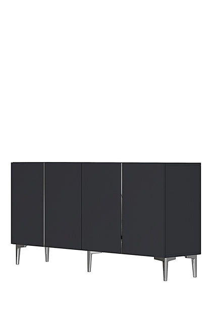 Κονσόλα Μπουφές 150x75x32 εκ Ανθρακί / Ασημί 555CHM1743