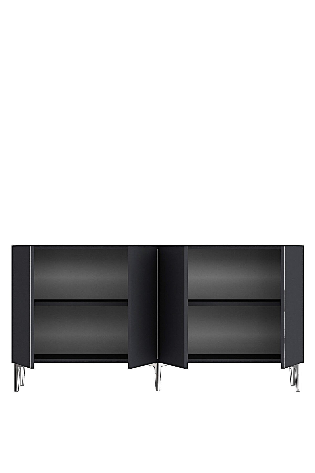 Κονσόλα Μπουφές 150x75x32 εκ Ανθρακί / Ασημί 555CHM1743
