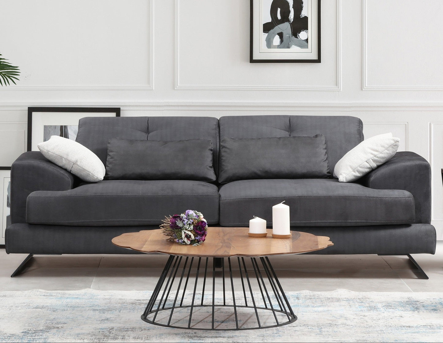 Τριθέσιος Καναπές με Ρυθμιζόμενο Μηχανισμό Πλάτης