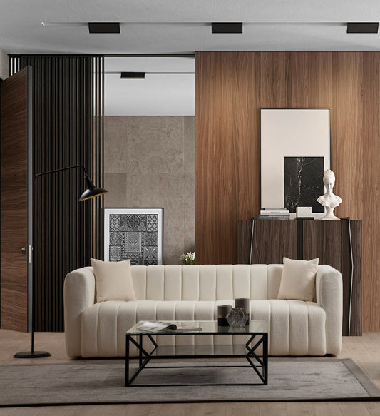 Καναπές Τριθέσιος Κρεμ