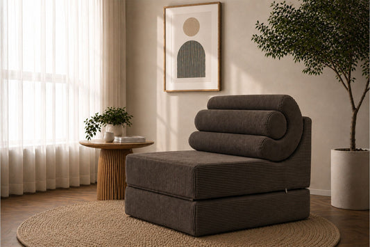 Μονοθέσιος Καναπές-Κρεβάτι σε χρώμα Σκούρο Γκρι, 560ARE5305.