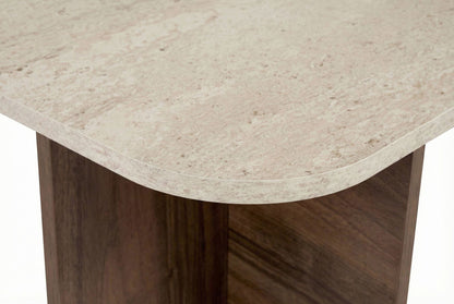 Τραπεζάκι Σαλονιού Travertine - Venezia Καρυδί 120 x 60 x 41 εκ GR563NRD1401