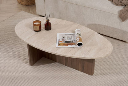Τραπεζάκι Σαλονιού Travertine - Venezia Καρυδί 120 x 65 x 40 εκ GR563NRD1402