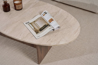 Τραπεζάκι Σαλονιού Travertine - Venezia Καρυδί 120 x 65 x 40 εκ GR563NRD1402