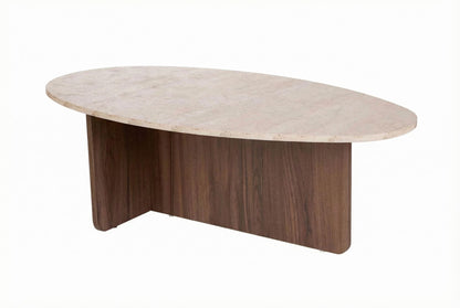 Τραπεζάκι Σαλονιού Travertine - Venezia Καρυδί 120 x 65 x 40 εκ GR563NRD1402