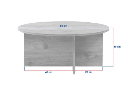 Τραπεζάκι Σαλονιού Travertine - Venezia Καρυδί 90 x 90 x 40 εκ GR563NRD1404