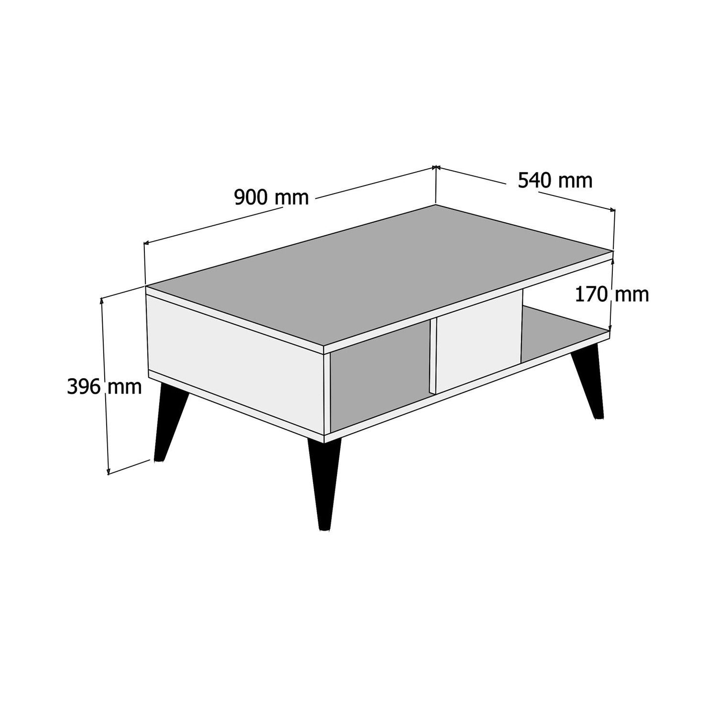 Τραπεζάκι Σαλονιού Καρυδί - Marble 90 x 54 x 39,6 εκ GR566BMS2501