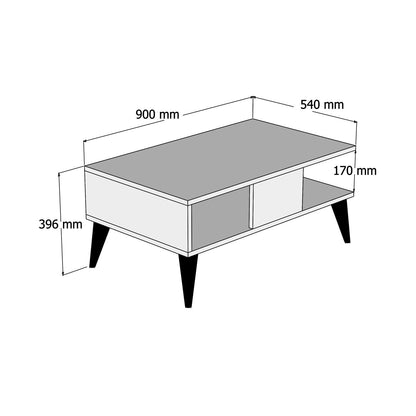 Τραπεζάκι Σαλονιού Καρυδί - Marble 90 x 54 x 39,6 εκ GR566BMS2501