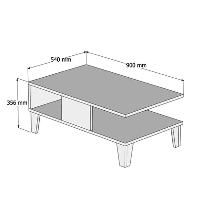 Τραπεζάκι Σαλονιού Δρυς - Λευκό 90 x 54 x 35,6 εκ GR566BMS2503