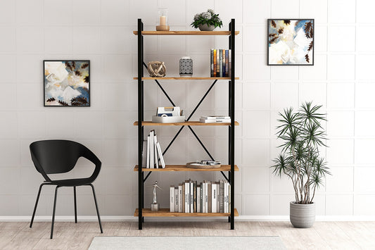 Βιβλιοθήκη 90 × 33,5 × 180 εκ. Atlantic Pine Μαύρο GR570VLT1113