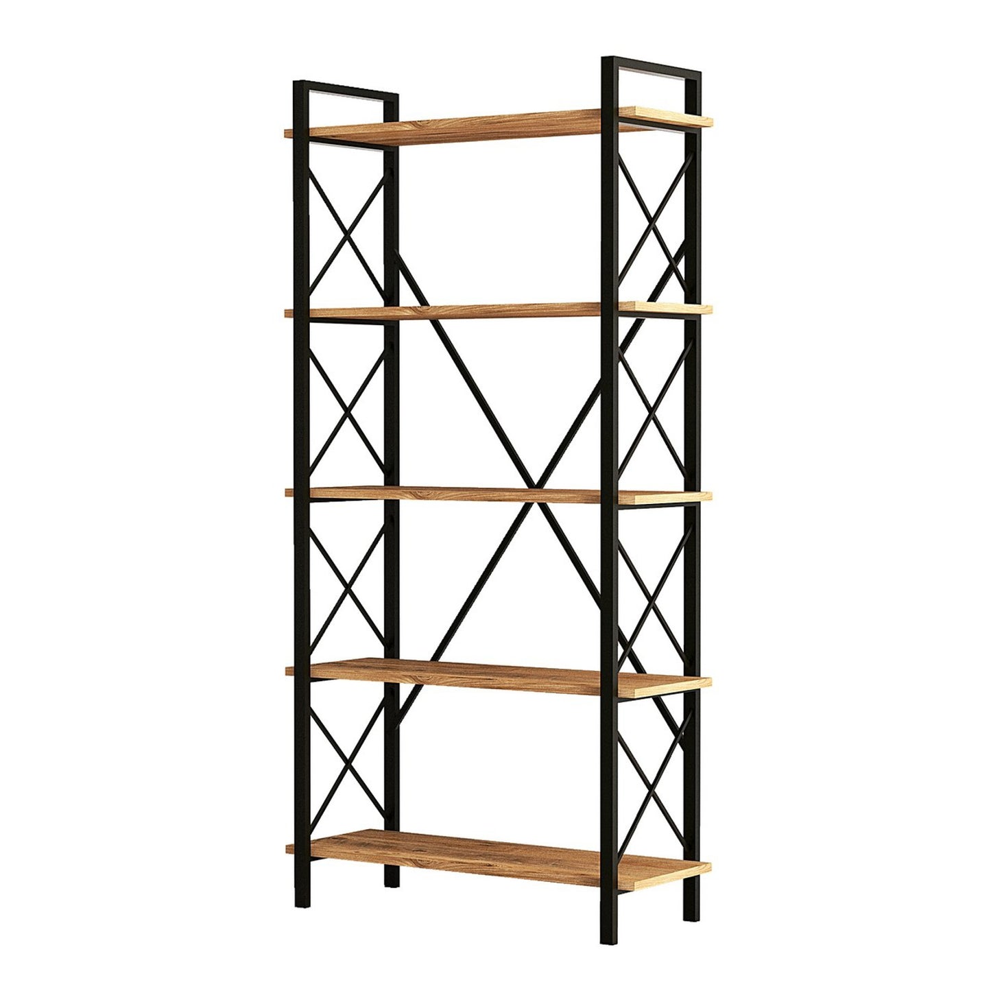 Βιβλιοθήκη 90 × 33,5 × 180 εκ. Atlantic Pine Μαύρο GR570VLT1113