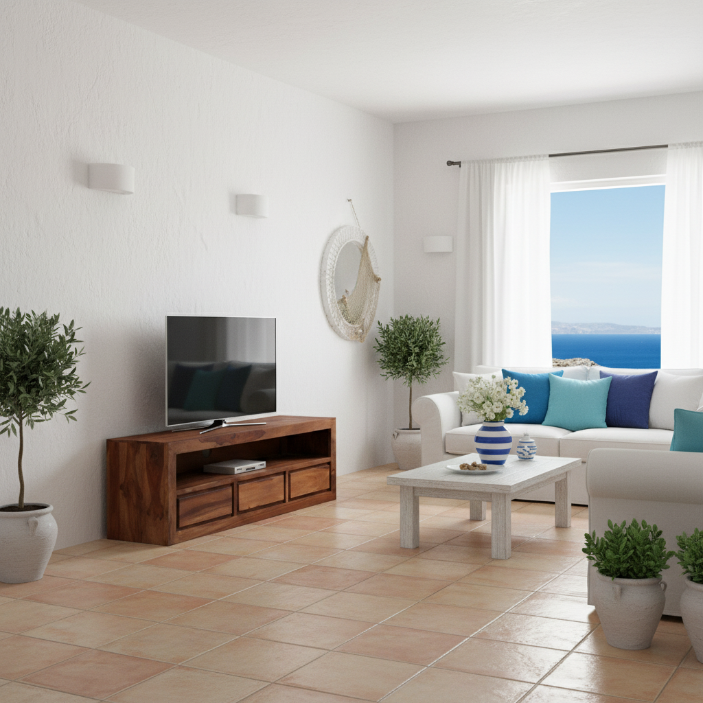 'Επιπλο Τηλεόρασης Χαμηλός Μπουφές με Συρτάρια Μασίφ Ξύλο 120 x 30 x 40 εκ 1247703