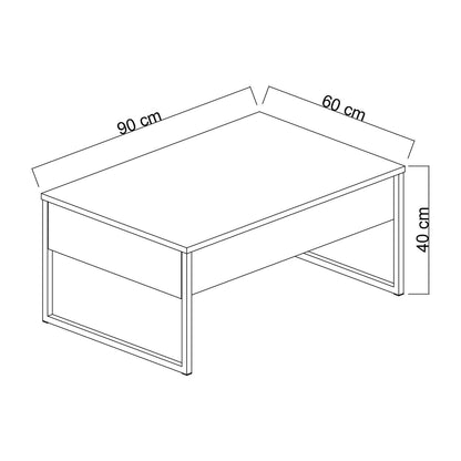 Τραπεζάκι Σαλονιού Λευκό - Χρυσό 90 x 60 x 40 εκ GR618BLY1122