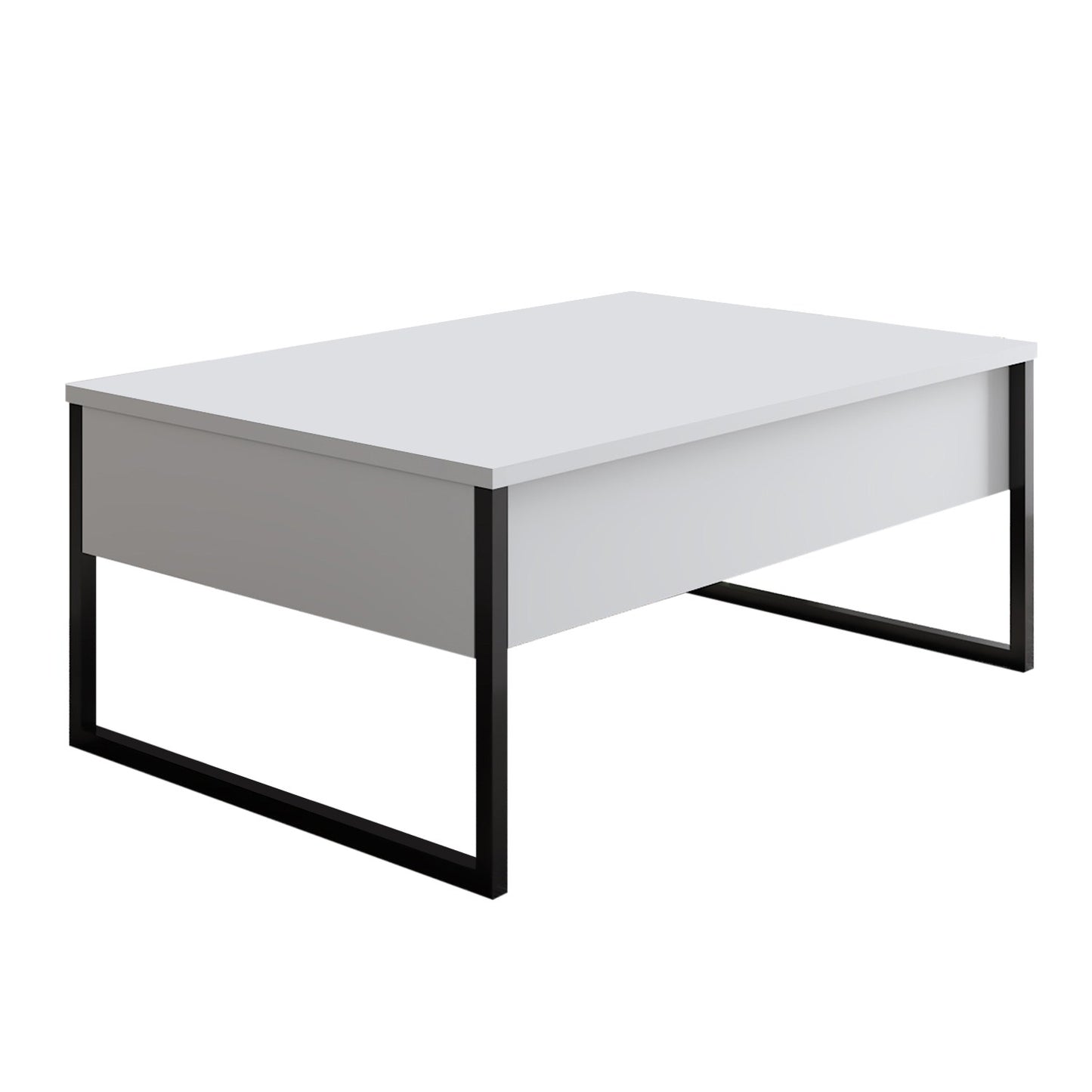 Τραπεζάκι Σαλονιού Λευκό - Μαύρο 90 x 60 x 40 εκ GR618BLY1125