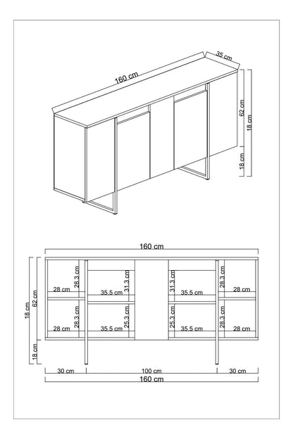 Μπουφές Καρυδί
Μαύρο 160x35x80cm | 618BLY1177