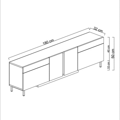 Έπιπλο Τηλεόρασης TV Βάση Σύνθεση Travertine | 618BLY1299