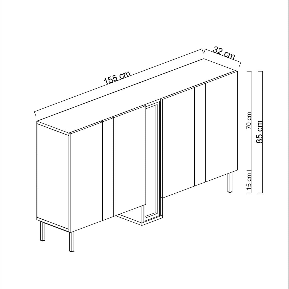 Μπουφές Τραβερτίνη 155x32x85cm | 618BLY1306