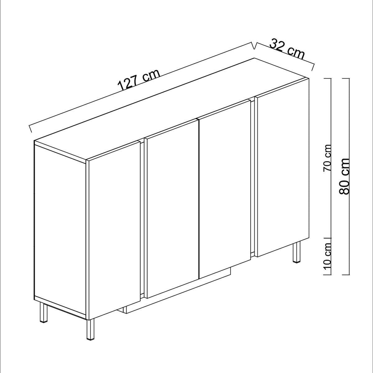Μπουφές Τραβερτίνη 127x32x80cm | 618BLY1309