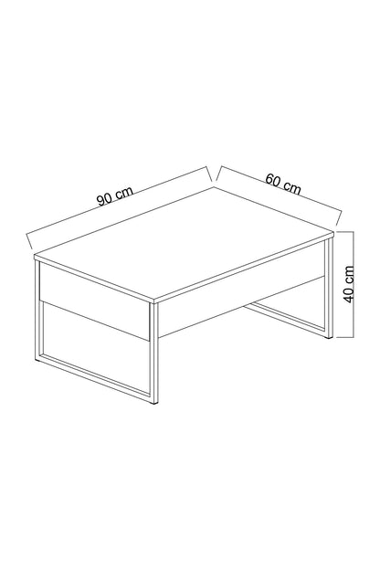 Τραπεζάκι Σαλονιού Travertine - Μαύρο 90 x 60 x 40 εκ GR618BLY1353