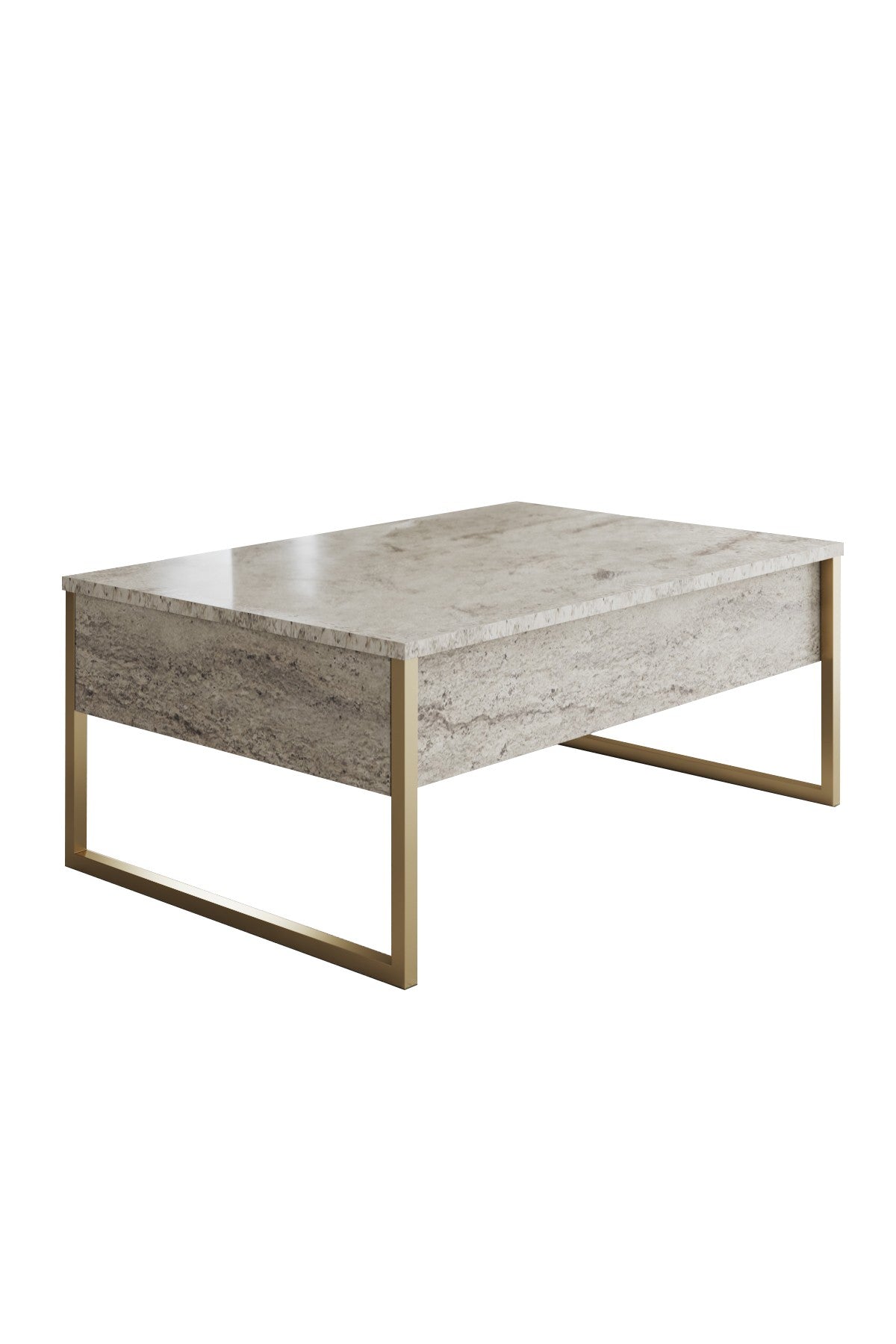 Τραπεζάκι Σαλονιού Travertine - Χρυσό 90 x 60 x 40 εκ GR618BLY1354