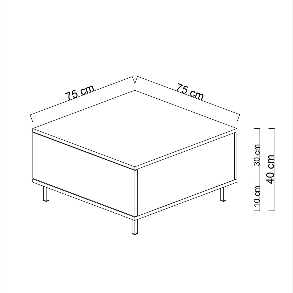 Τραπεζάκι Σαλονιού Travertine 75 x 75 x 40 εκ GR618BLY1362