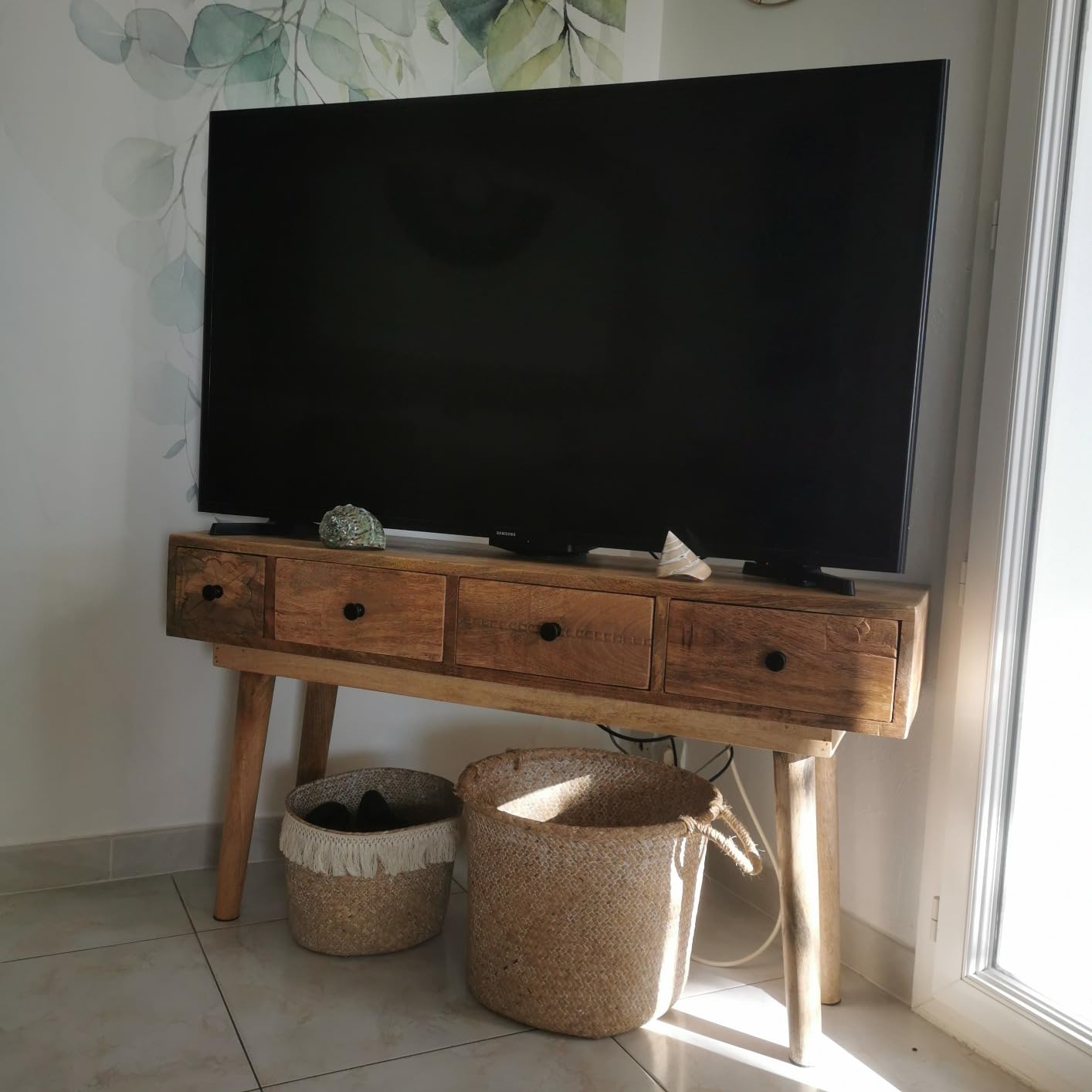 Τραπέζι Κονσόλα Εισόδου Βοηθητικό Τραπέζι Μασίφ Ξύλο 110 x 30 x 75 εκ 1376069