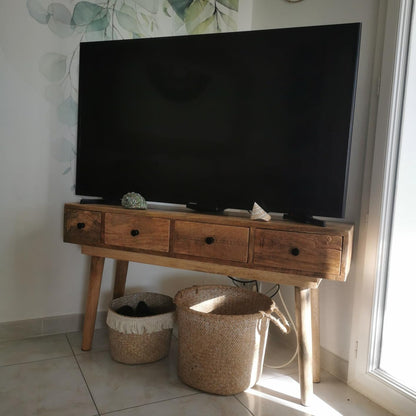 Τραπέζι Κονσόλα Εισόδου Βοηθητικό Τραπέζι Μασίφ Ξύλο 110 x 30 x 75 εκ 1376069