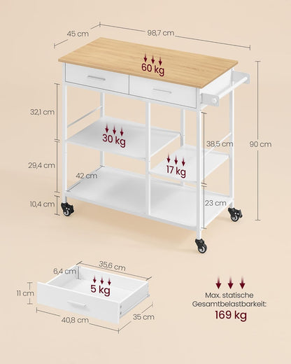 Τρόλεϊ Βοηθητικό Κουζίνας Τραπέζι Σερβιρίσματος Νησίδα Κουζίνας KK-I010Y01