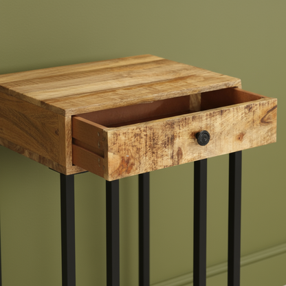 Βοηθητικό Τραπεζάκι Μασίφ Ξύλο Σαλονιού Φορητού Υπολογιστή Κομοδίνο 45 x 30 x 61 εκ 1289091