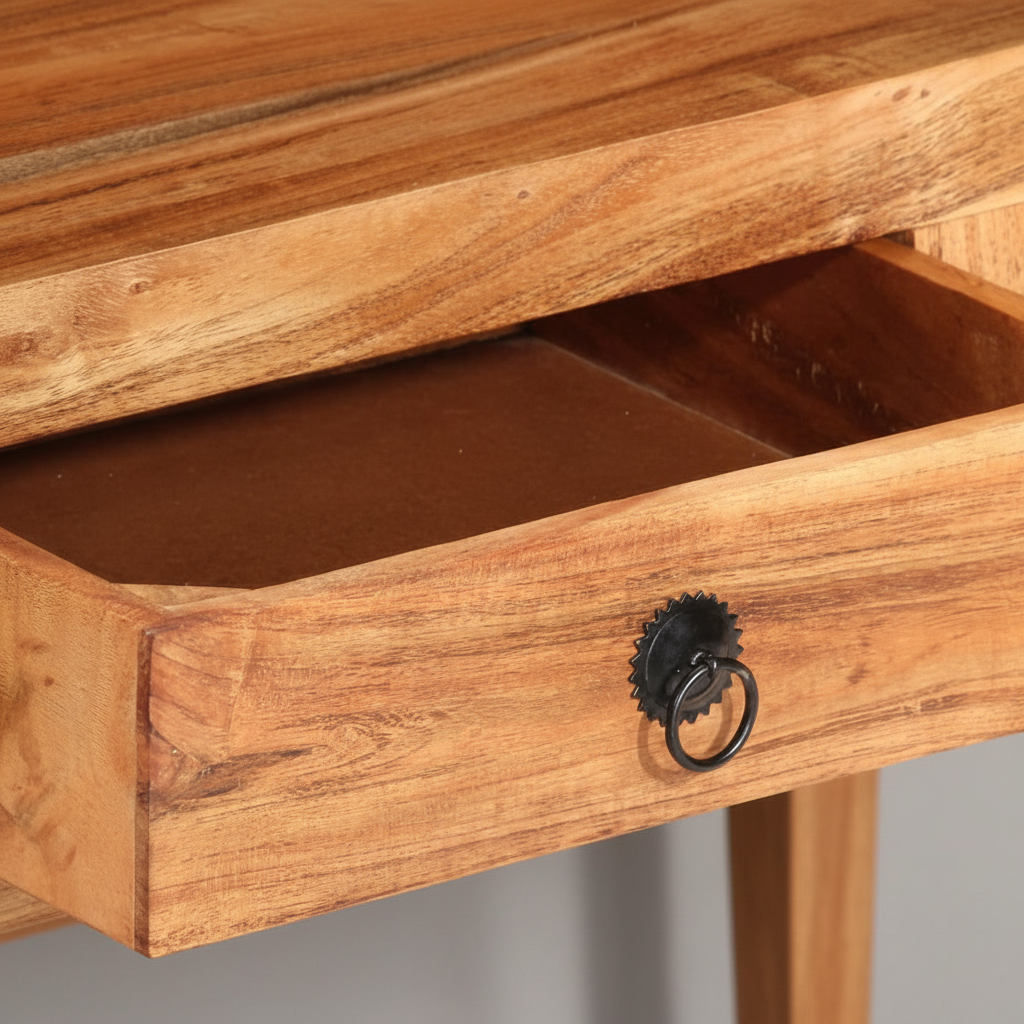 Έπιπλο Τηλεόρασης Μασίφ Ξύλο με 3 Συρτάρια και 1 Ράφι Χαμηλός Μπουφές Ντουλάπι Hi-Fi 110 x 30 x 40 εκ. B0-9XQW8N45