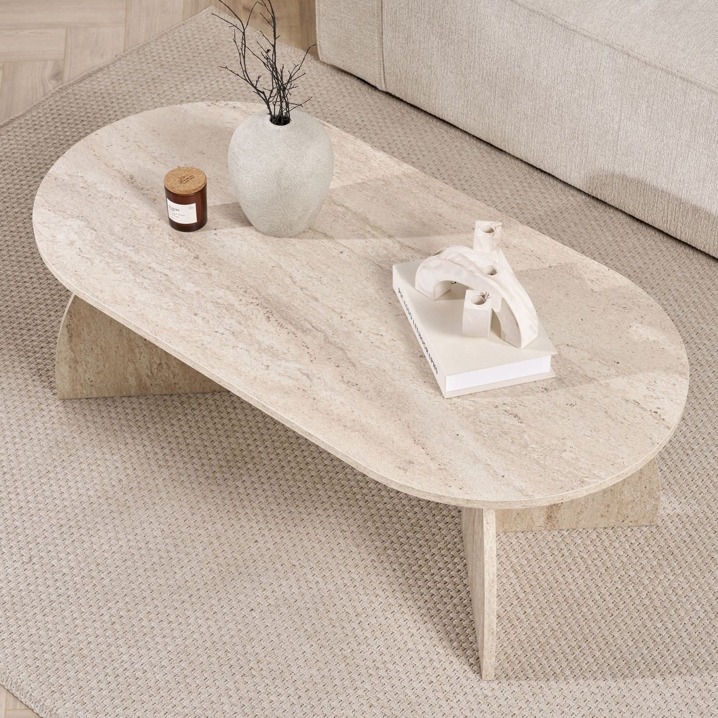 Τραπεζάκι Σαλονιού Travertine 120 x 60 x 40 εκ GR632NRD1102